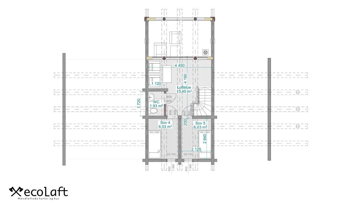 Plantegning 2. ETG — Ecolaft Hemsedal