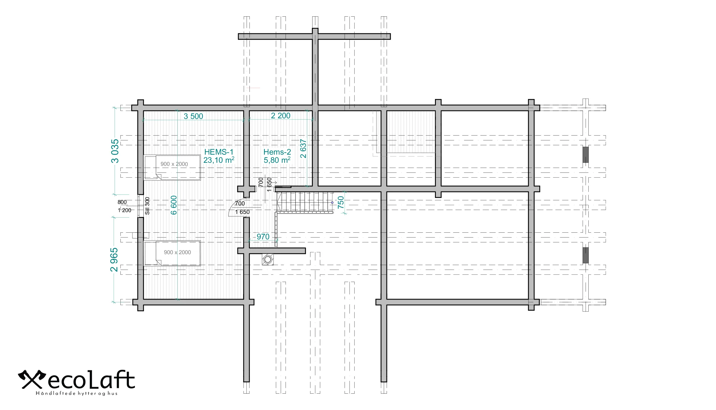Plantegning LOFT — Ecolaft Panorama