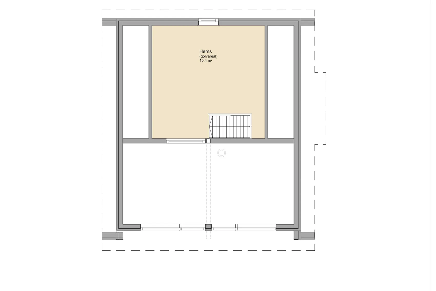 Plantegning LOFT — Eiken Hytter Modell 104