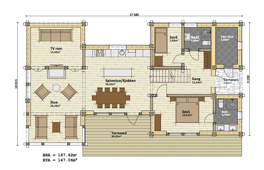 Plantegning 1. ETG — Latlaft Anette - S