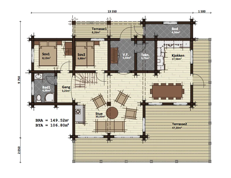 Plantegning 1. ETG — Latlaft Astrid