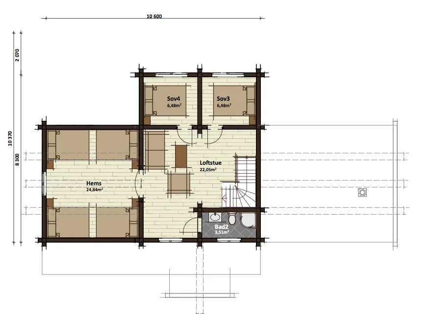 Plantegning LOFT — Latlaft Camilla