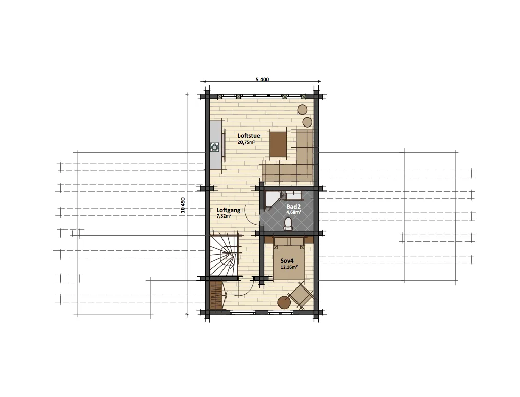 Plantegning LOFT — Latlaft Cathrine - M