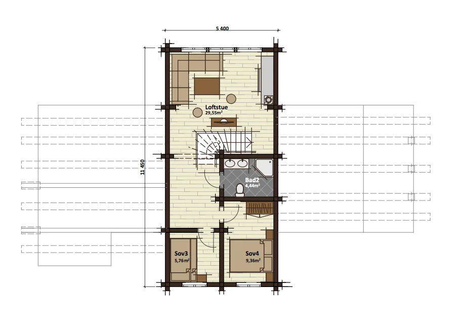 Plantegning LOFT — Latlaft Cathrine