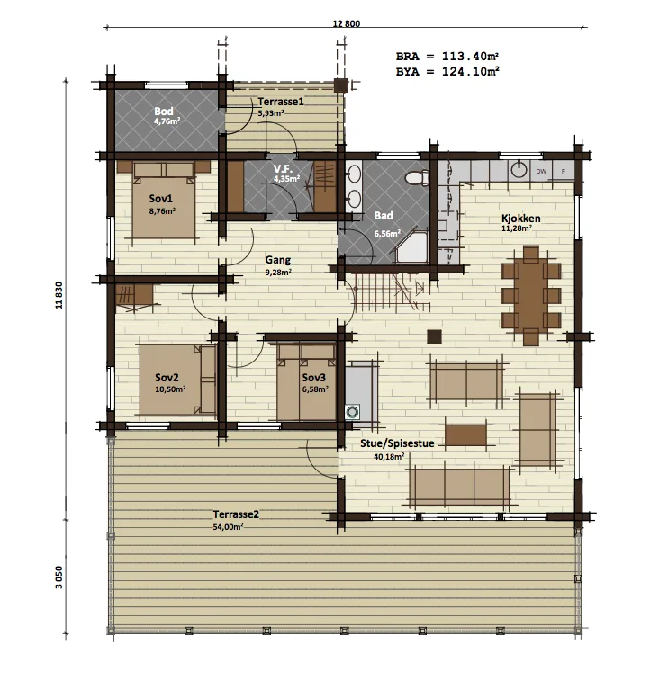 Plantegning 1. ETG — Latlaft Emilie