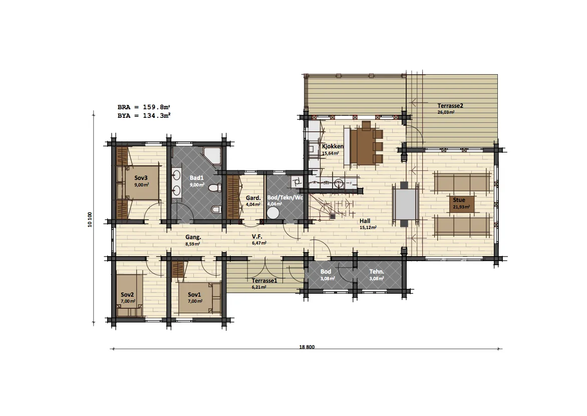 Plantegning 1. ETG — Latlaft Heidi - M