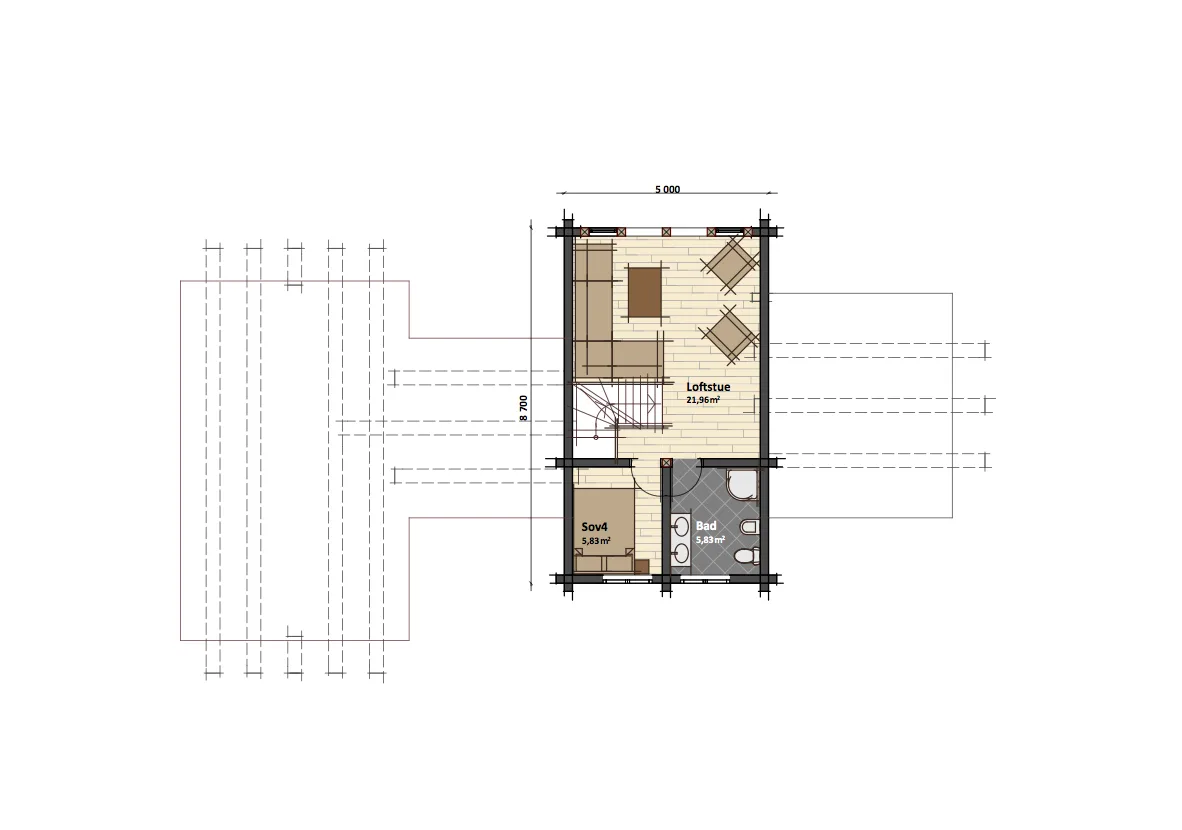 Plantegning LOFT — Latlaft Heidi - M