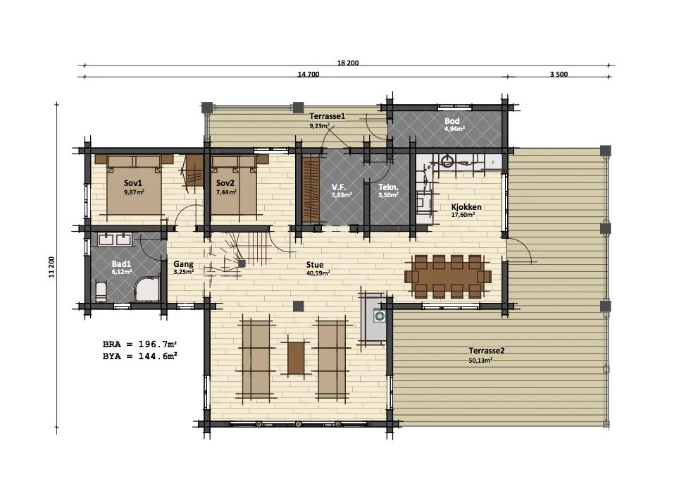 Plantegning 1. ETG — Latlaft Karen - M