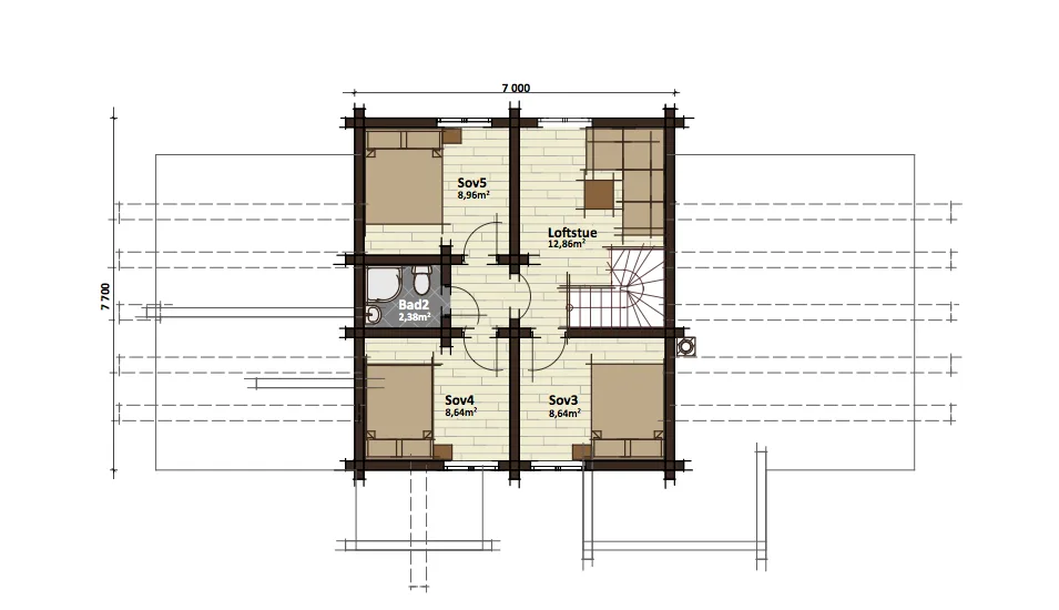 Plantegning LOFT — Latlaft Kristine