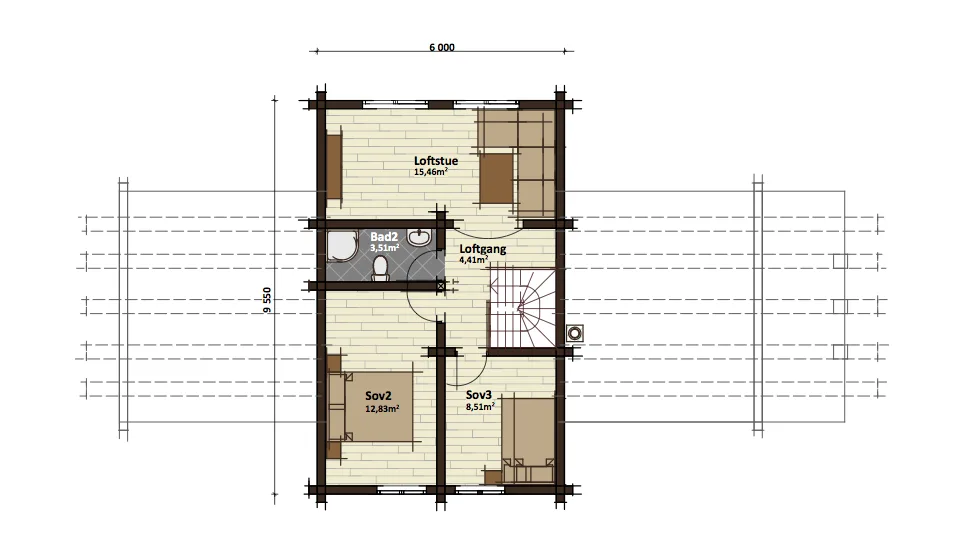 Plantegning LOFT — Latlaft Monika