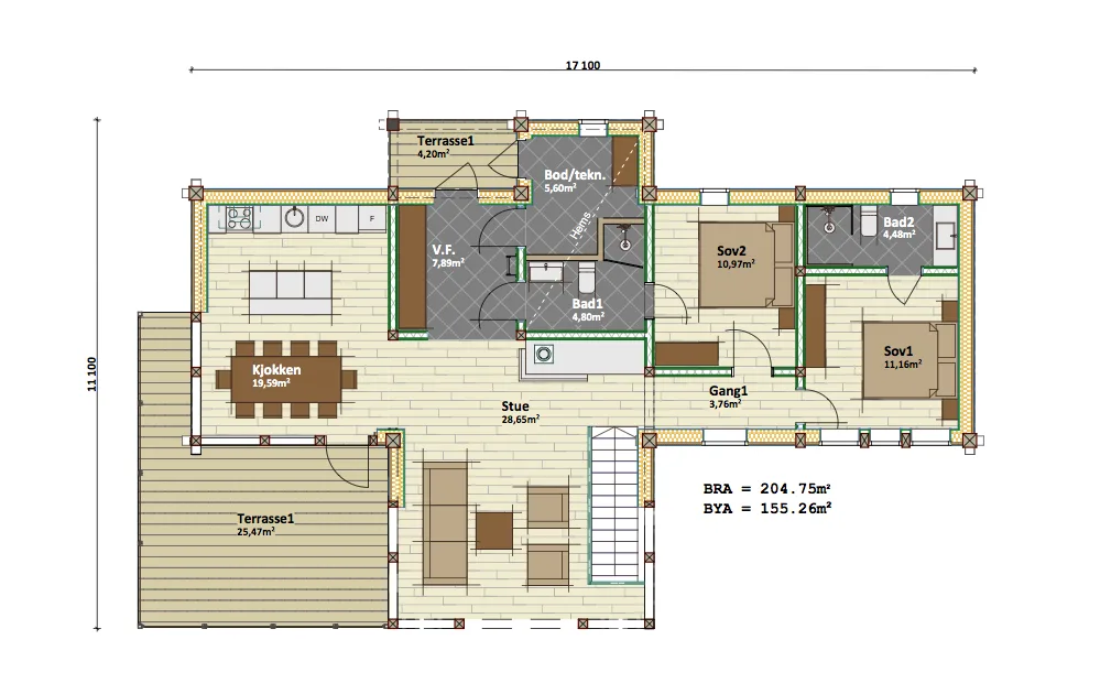 Plantegning LOFT — Latlaft Turid - S