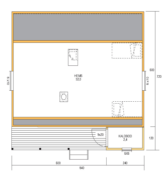 Plantegning LOFT — Lenvikhytta Breitind
