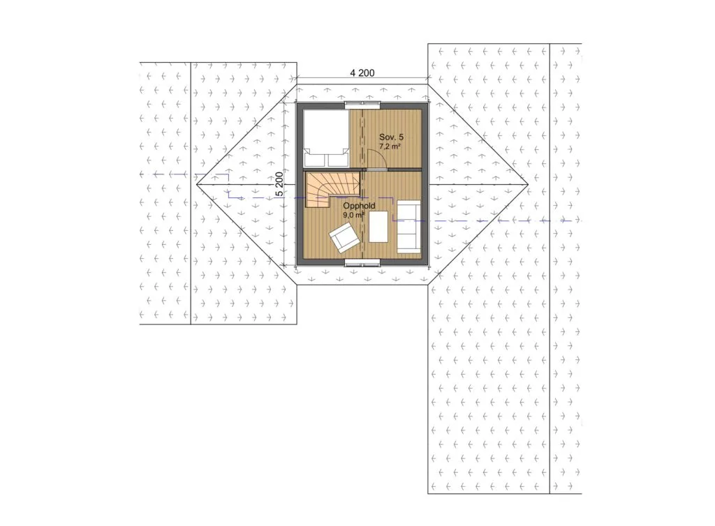 Plantegning 2. ETG — Lugn Hytter Solblom