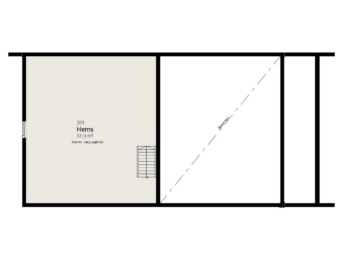 Plantegning LOFT — Miljøhus Norge Maja