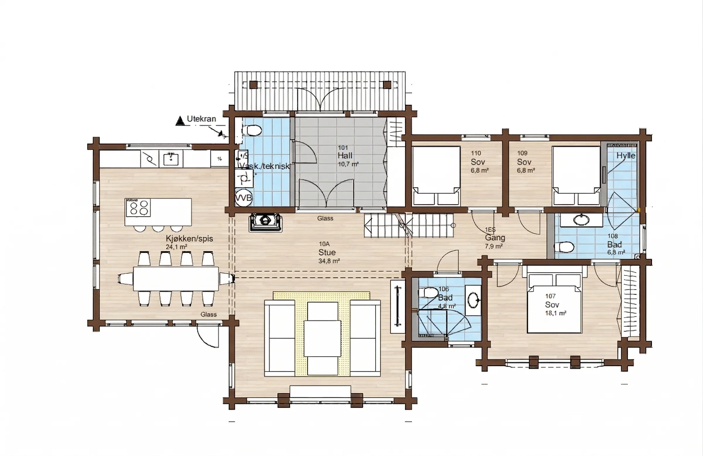 Plantegning 1. ETG — Østlaft Chamonix 130