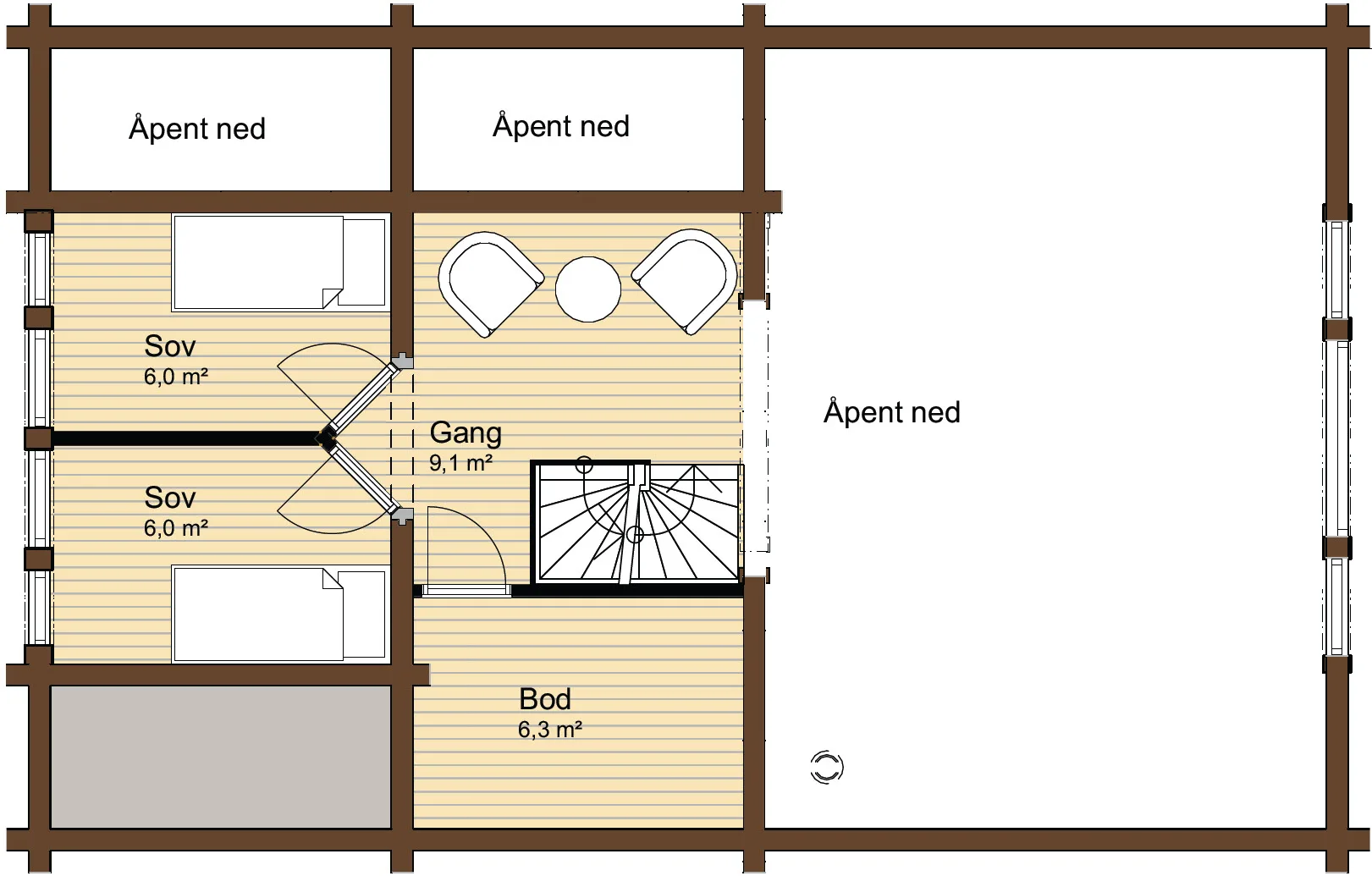 Plantegning LOFT — Østlaft Sölden 1
