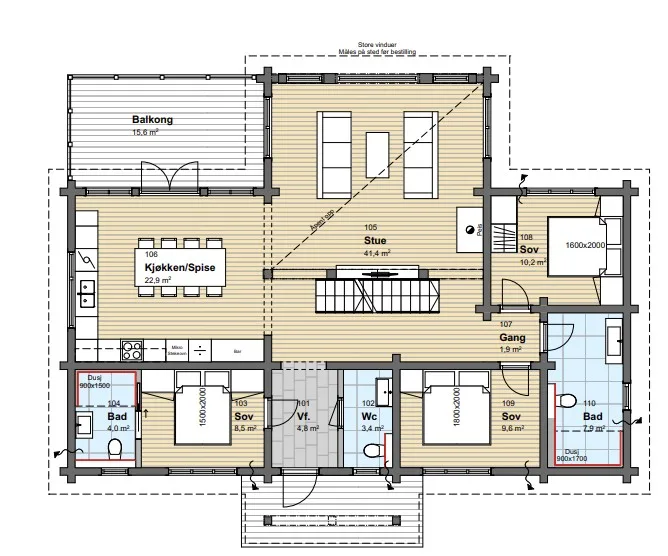 Plantegning 1. ETG — Østlaft St. Moritz sokkel