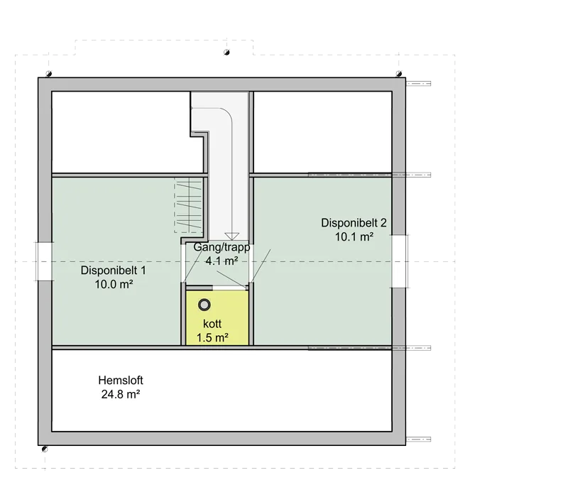 Plantegning 2. ETG — Saltdalshytta Smart 1