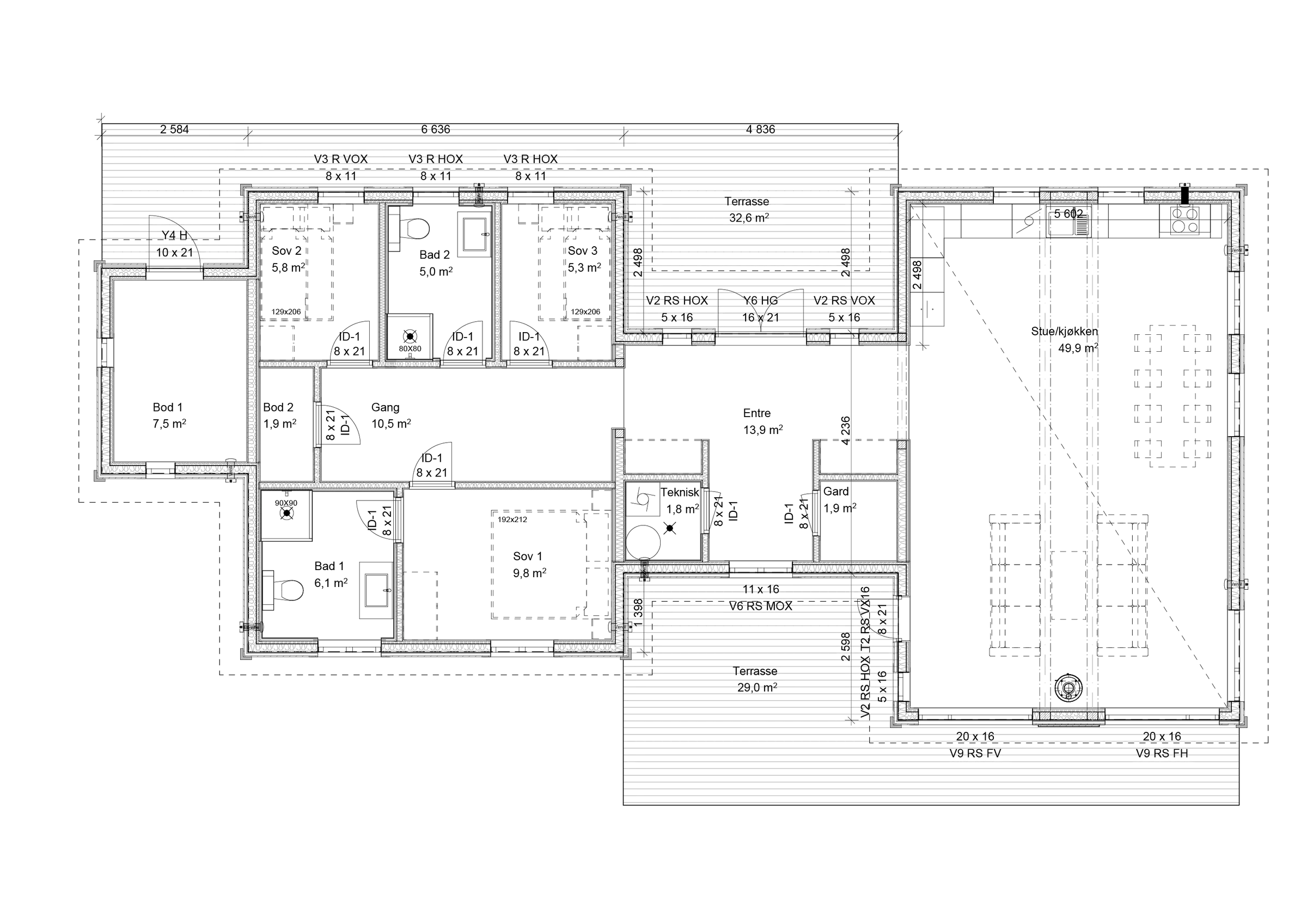 Plantegning 1. ETG — Telemarkhytter Hovden ett plan
