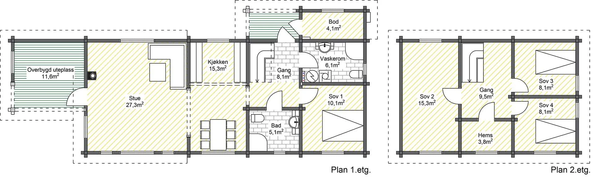 Plantegning PLAN — Thøring Hyttefabrikk Bjørli 1