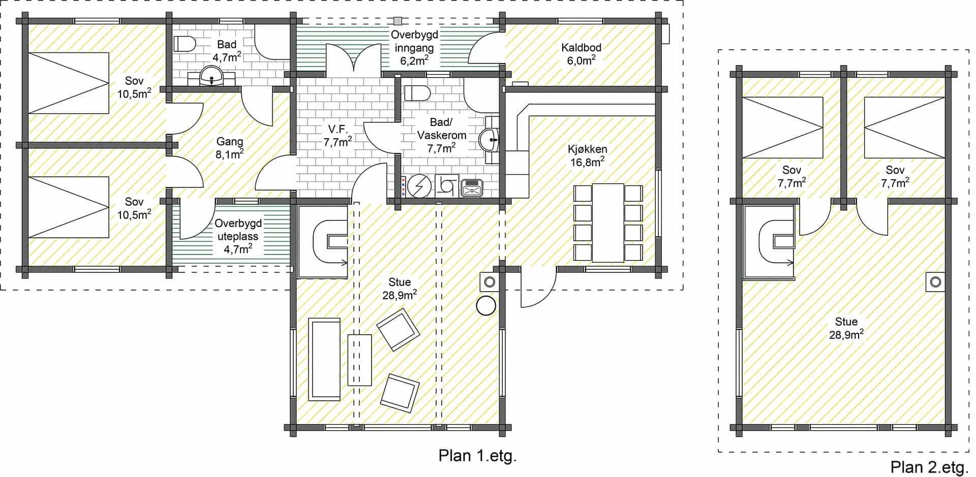 Plantegning PLAN — Thøring Hyttefabrikk Blåhø 2