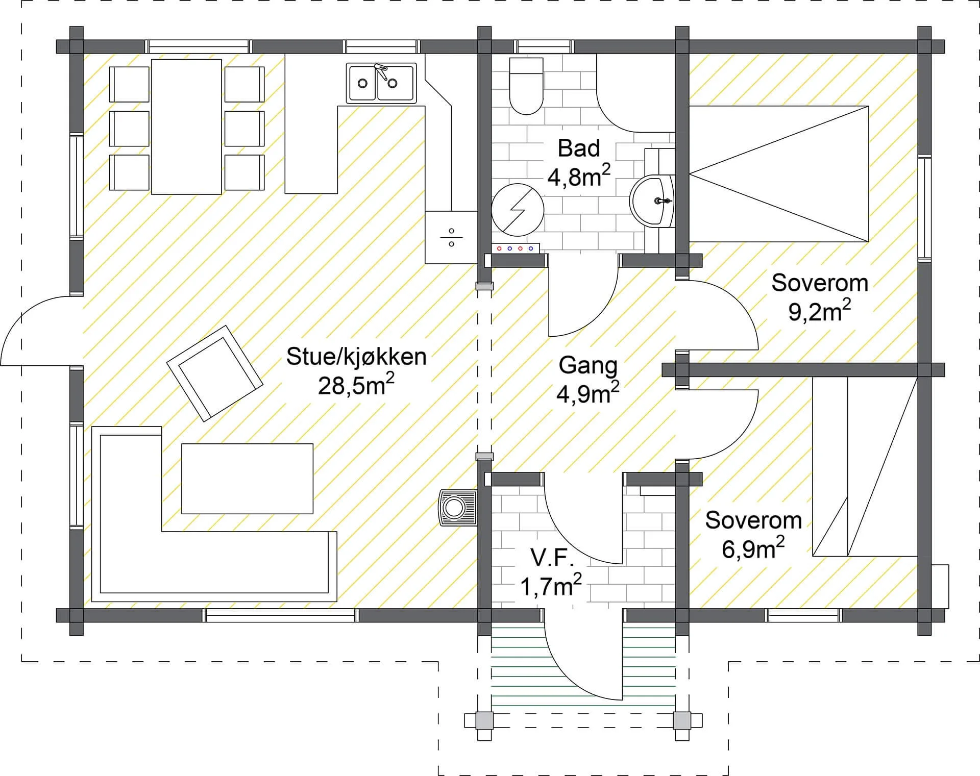 Plantegning PLAN — Thøring Hyttefabrikk Storli 2