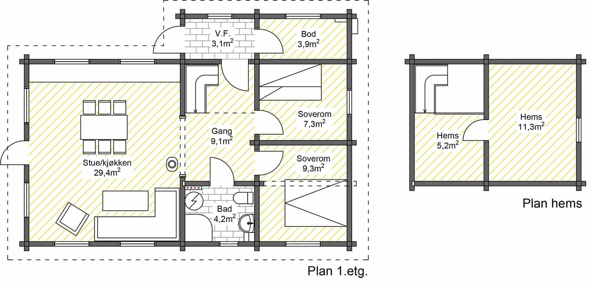 Plantegning PLAN — Thøring Hyttefabrikk Storli 3