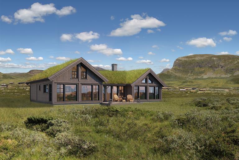 Rå 120 med loft fra Tinde Hytter