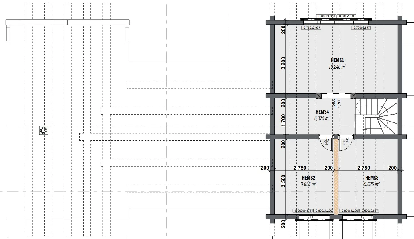 Plantegning 2. ETG — Tyrihanshytter Stor tømmerhytte på lager